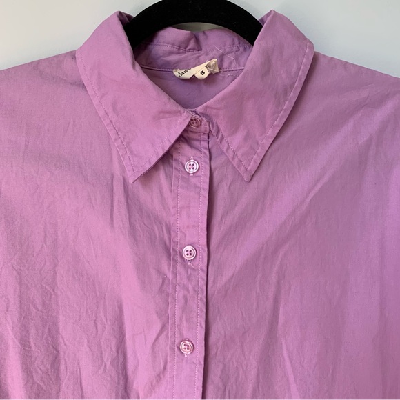 SIZE S AARON AND AMBER PURPLE OVERSIZED SHIRT LONG SLEEVED - Picture 3 of 10